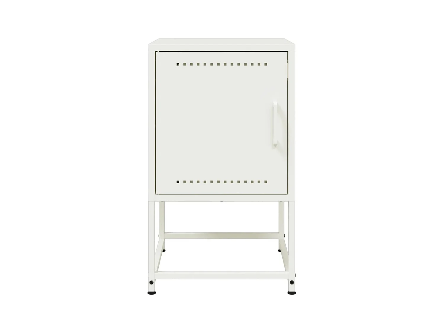 Mesita de noche | Mesilla de noche de acero blanco 36x39x60,5 cm