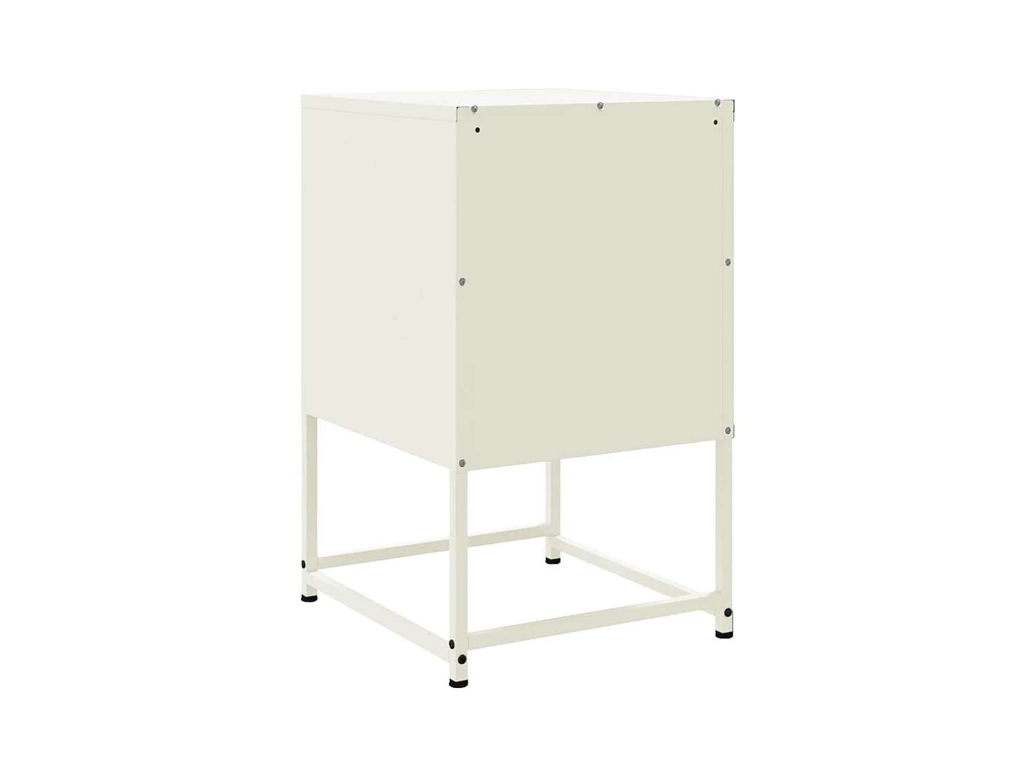 Mesita de noche | Mesilla de noche de acero blanco 36x39x60,5 cm