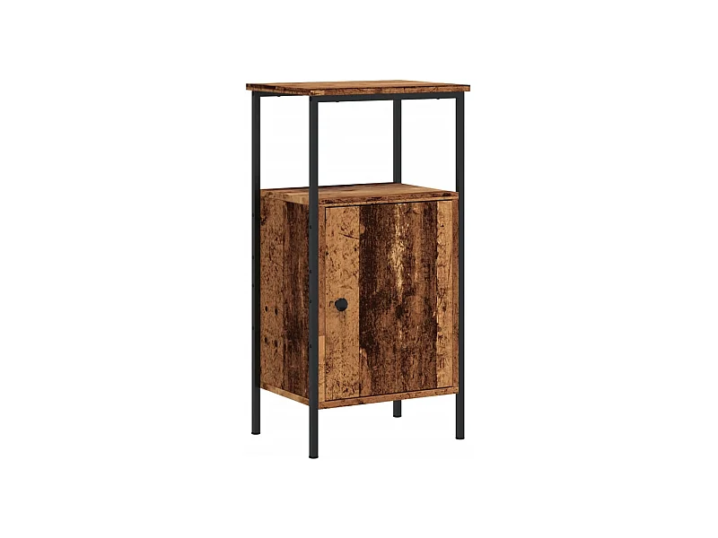 Mesita de noche | Mesilla de noche madera ingeniería madera envejecida 41x31x80 cm