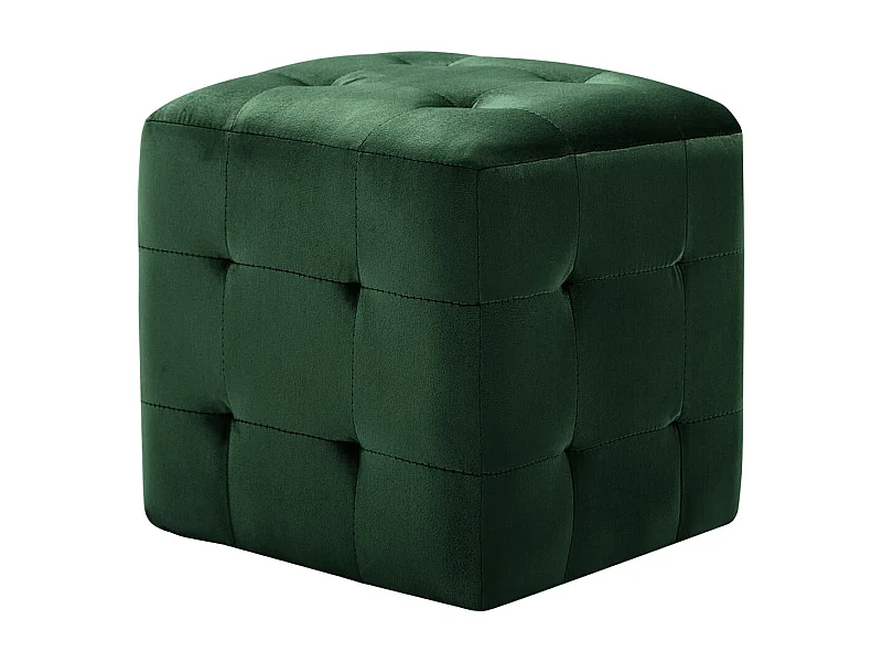 Lot de 2 Tables de chevet Vert 30x30x30 cm Tissu velours