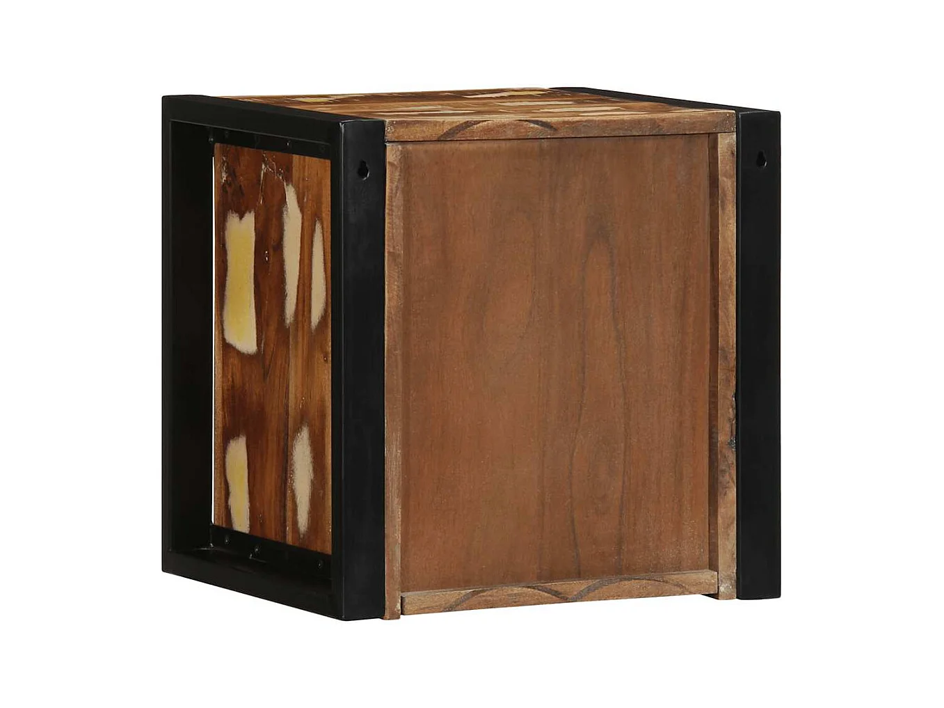 Mesilla de noche | Mesita de noche multicolor 40x35x40 cm madera maciza reciclada