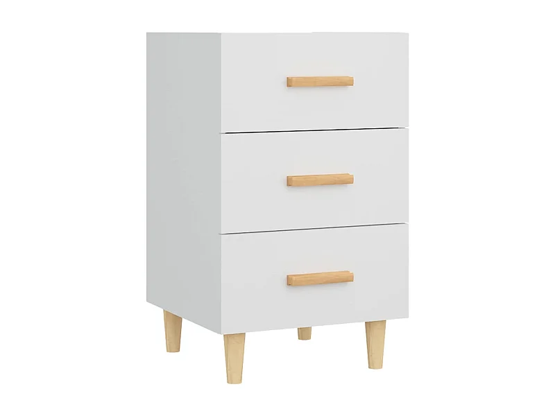 Nachtkastje | Bijzettafel Modern | Opbergkastje 40x40x66 cm bewerkt hout wit