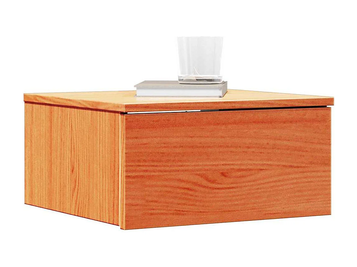 Mesa de Noche | Mesa auxiliar | Mesita de noche con cajón Marrón cera 37x35x18.5 cm