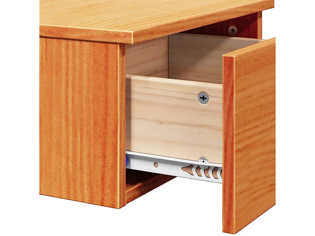 Mesa de Noche | Mesa auxiliar | Mesita de noche con cajón Marrón cera 37x35x18.5 cm