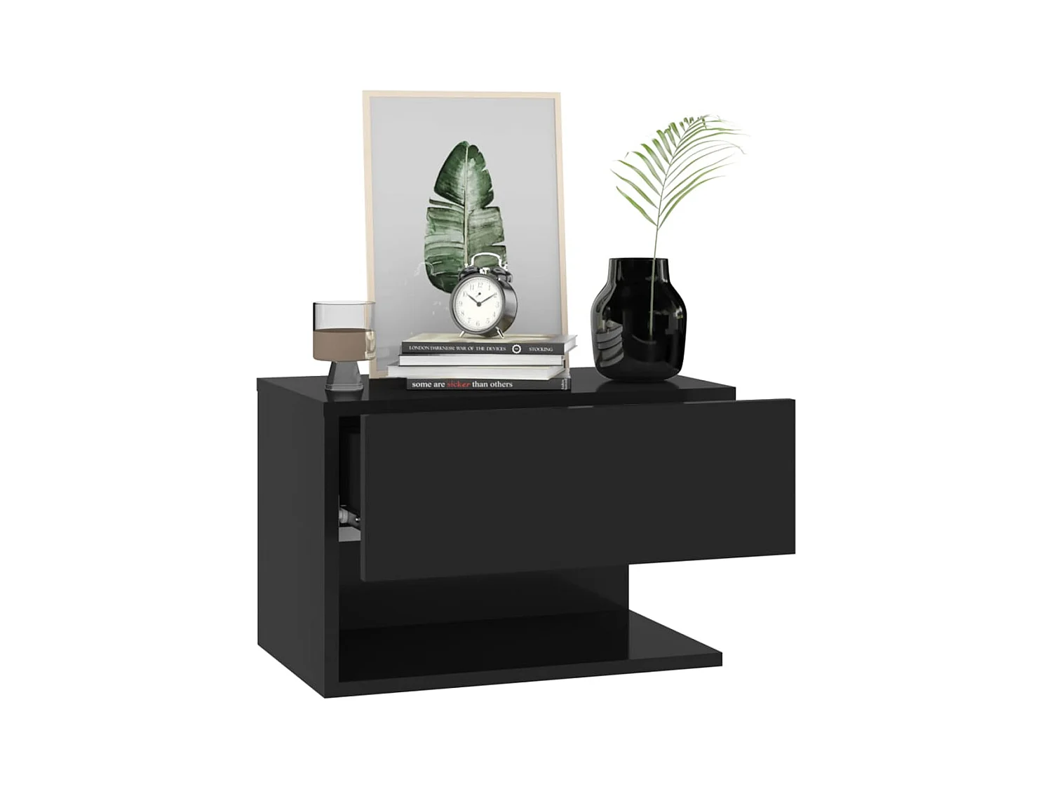 Mesita de noche | Mesilla de noche de pared negra