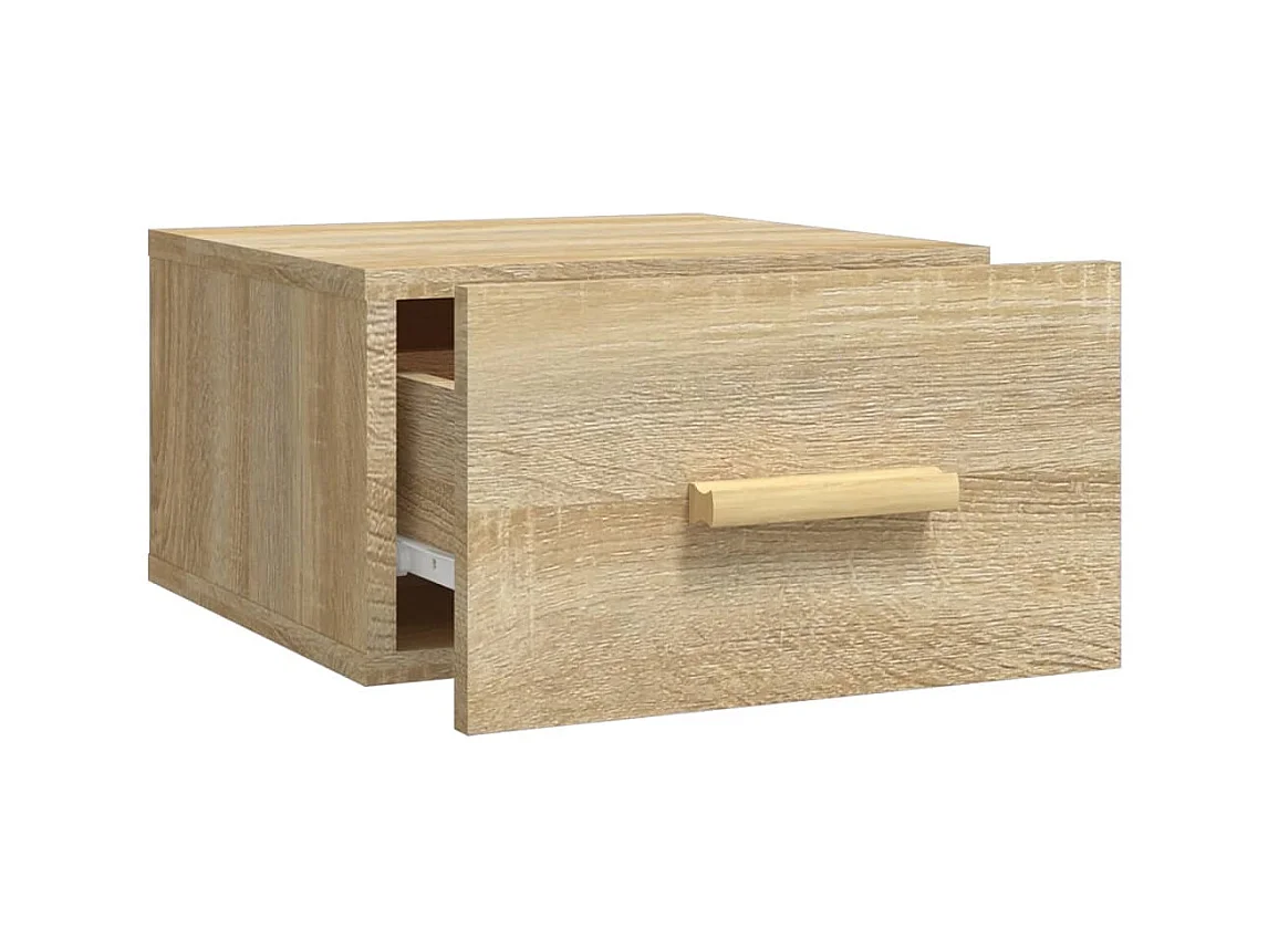 Mesitas de noche | Mesilla de noche de pared 2 uds color roble Sonoma 35x35x20 cm