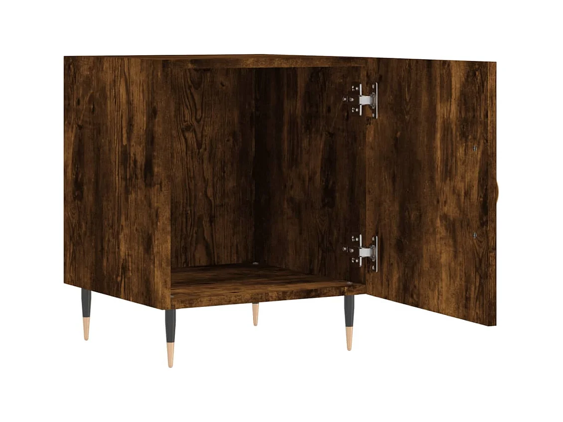 Mesa de Cabeceira Moderna 2 peças 40x40x50cm derivado madeira carvalho fumado