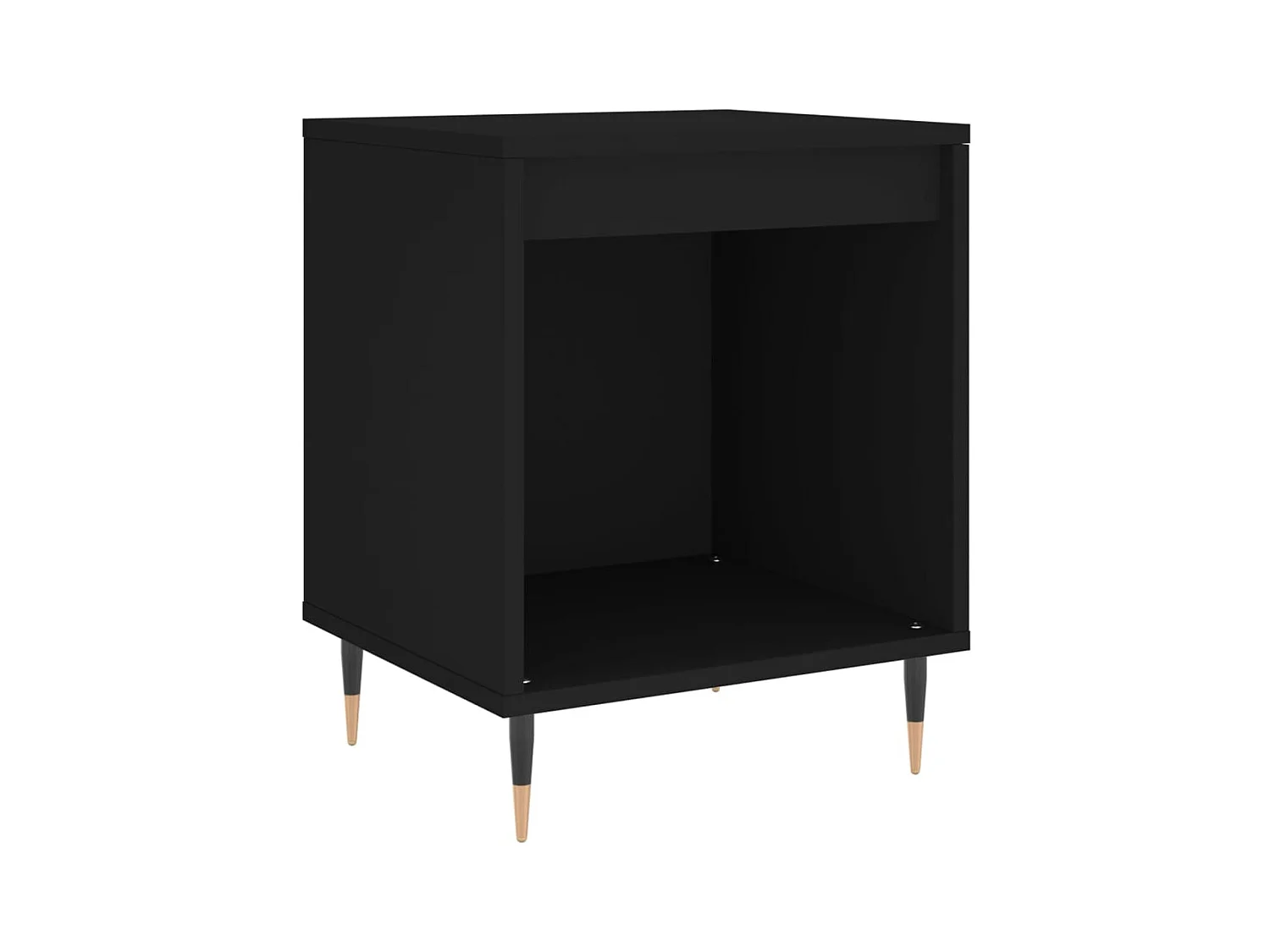 Lot de 2 Tables de chevet avec Compartiments ouverts noir 40x35x50 cm bois d’ingénierie