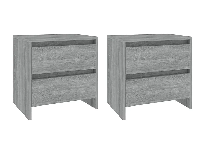 Tables de chevet lot de 2 sonoma gris 45x34,5x44,5 cm