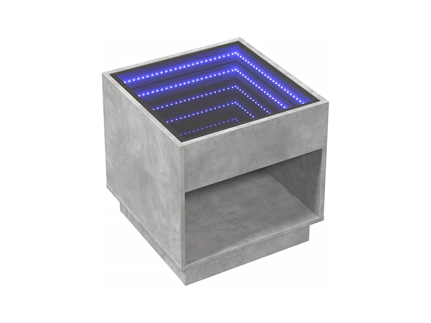 Mesita de noche | Mesilla de noche con Infinity LED gris hormigón 50x50x50 cm