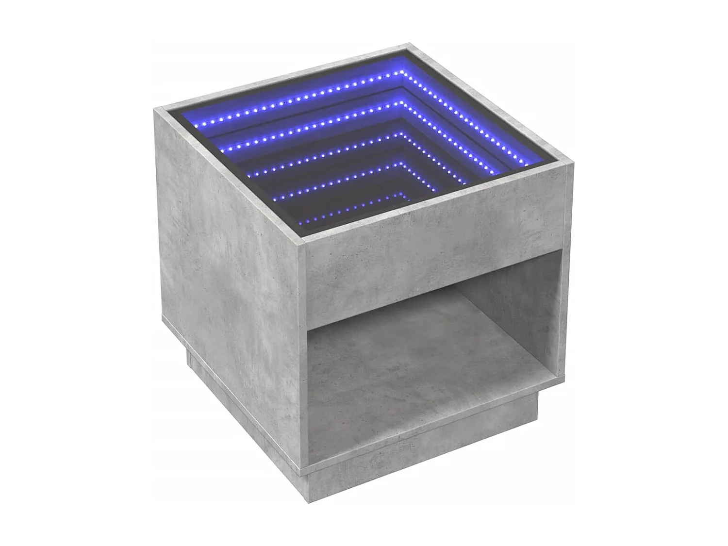 Nachttisch-Beistelltisch mit Infinity-LED Betongrau 50x50x50 cm SHL2626