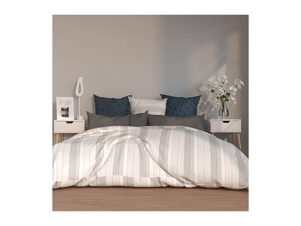 Mesitas de noche | Mesilla de noche 2 uds madera contrachapada blanco 40x40x56 cm