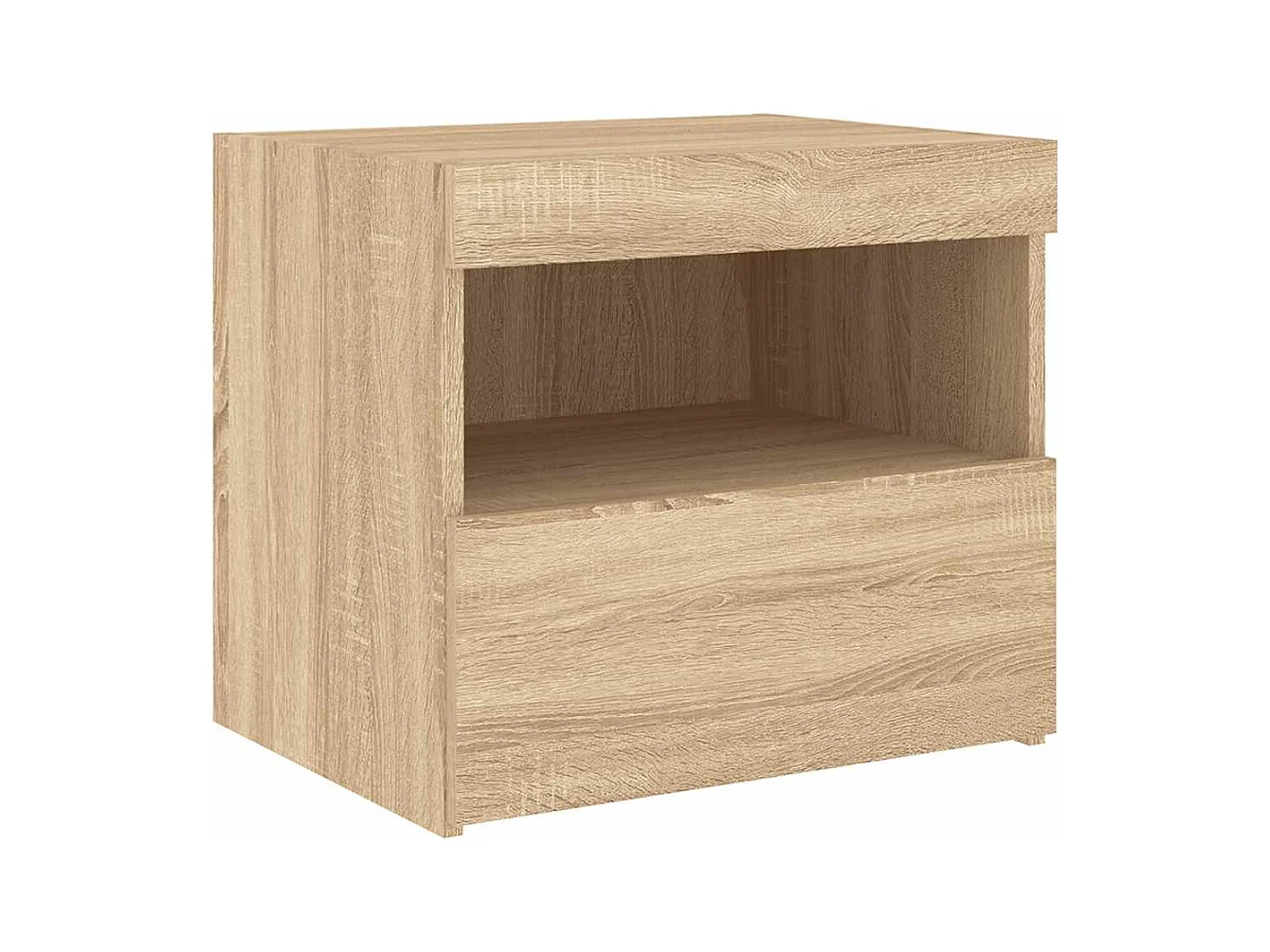 Table de chevet Étroite avec Éclairage LED chêne sonoma 50x40x45 cm