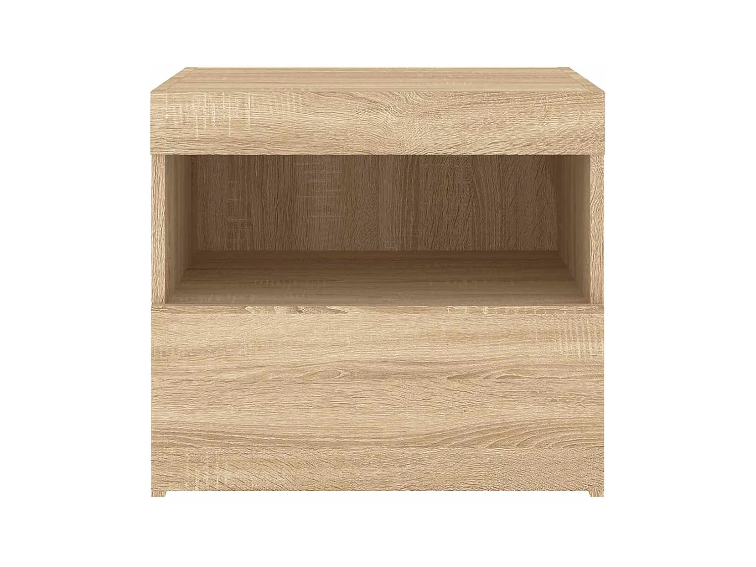 Mesita de noche | Mesilla de noche con luces LED roble Sonoma 50x40x45 cm