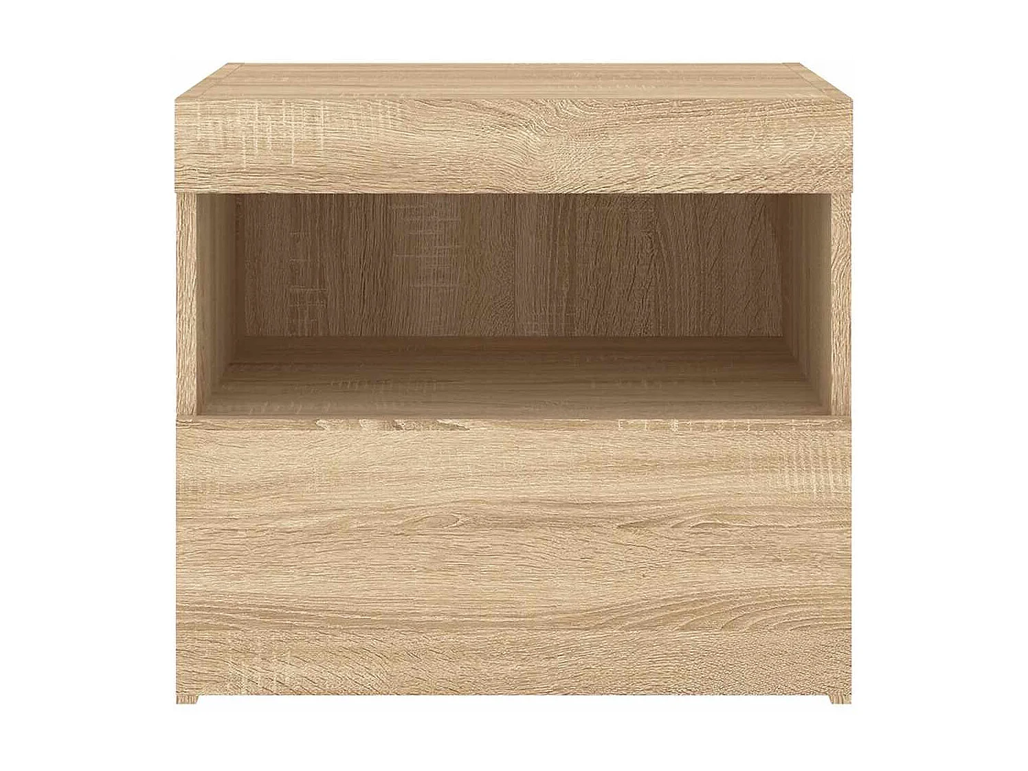 Mesita de noche | Mesilla de noche con luces LED roble Sonoma 50x40x45 cm