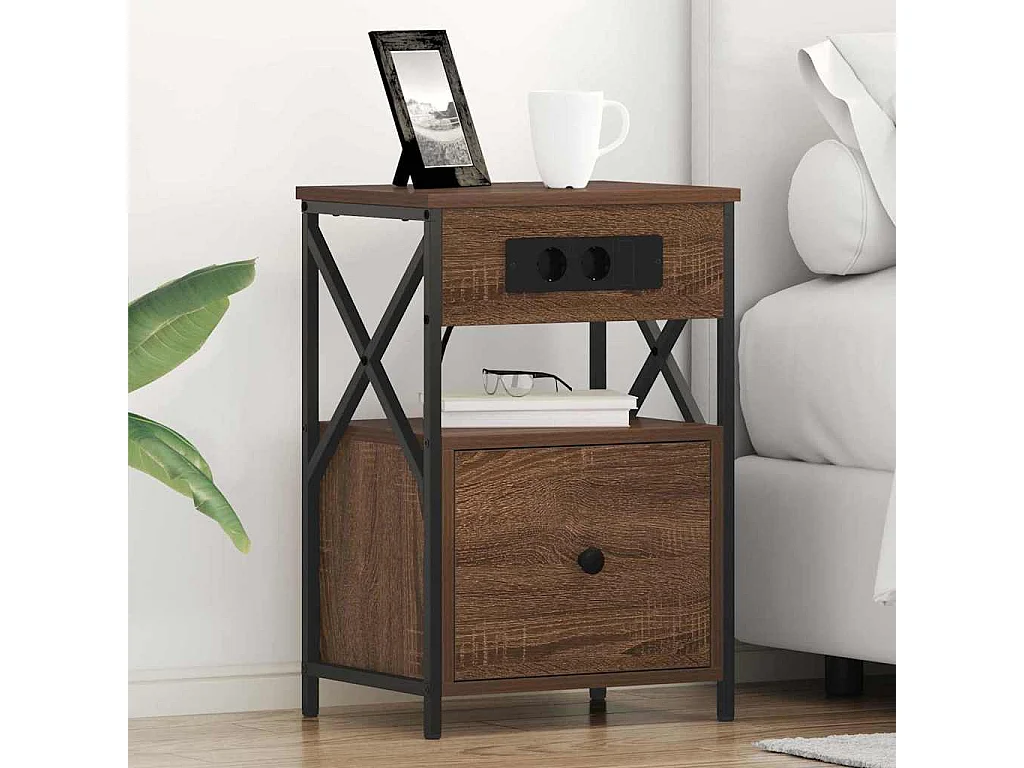 Comodini 2 pz | Tavolino da notte Rovere Marrone 40x31x60 cm SHL3309