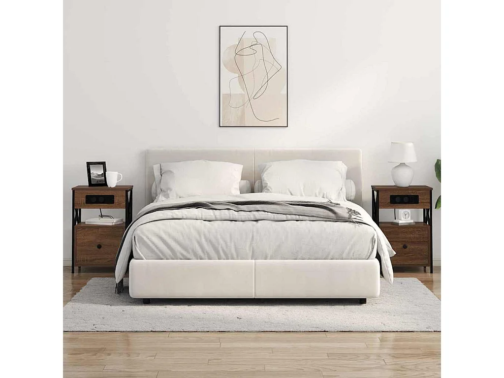 Comodini 2 pz | Tavolino da notte Rovere Marrone 40x31x60 cm SHL3309