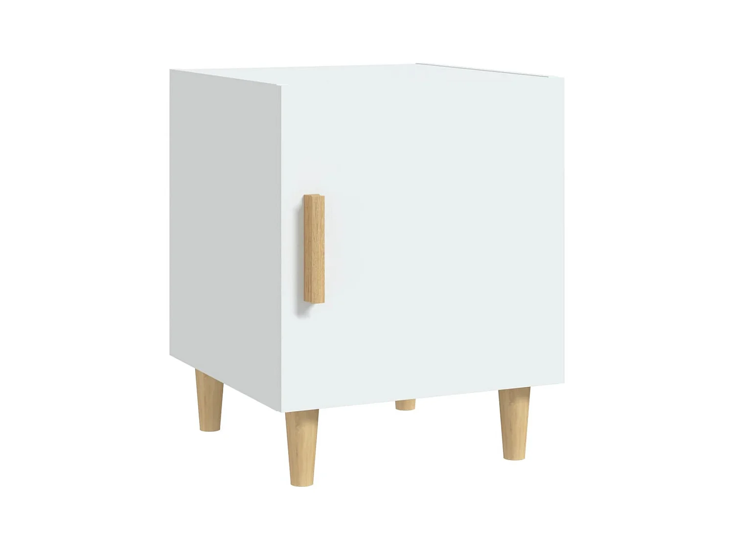 Table de Chevet Étroite-Tables d'appoint 2 pcs avec Compartiments ouverts Blanc Bois d'ingénierie