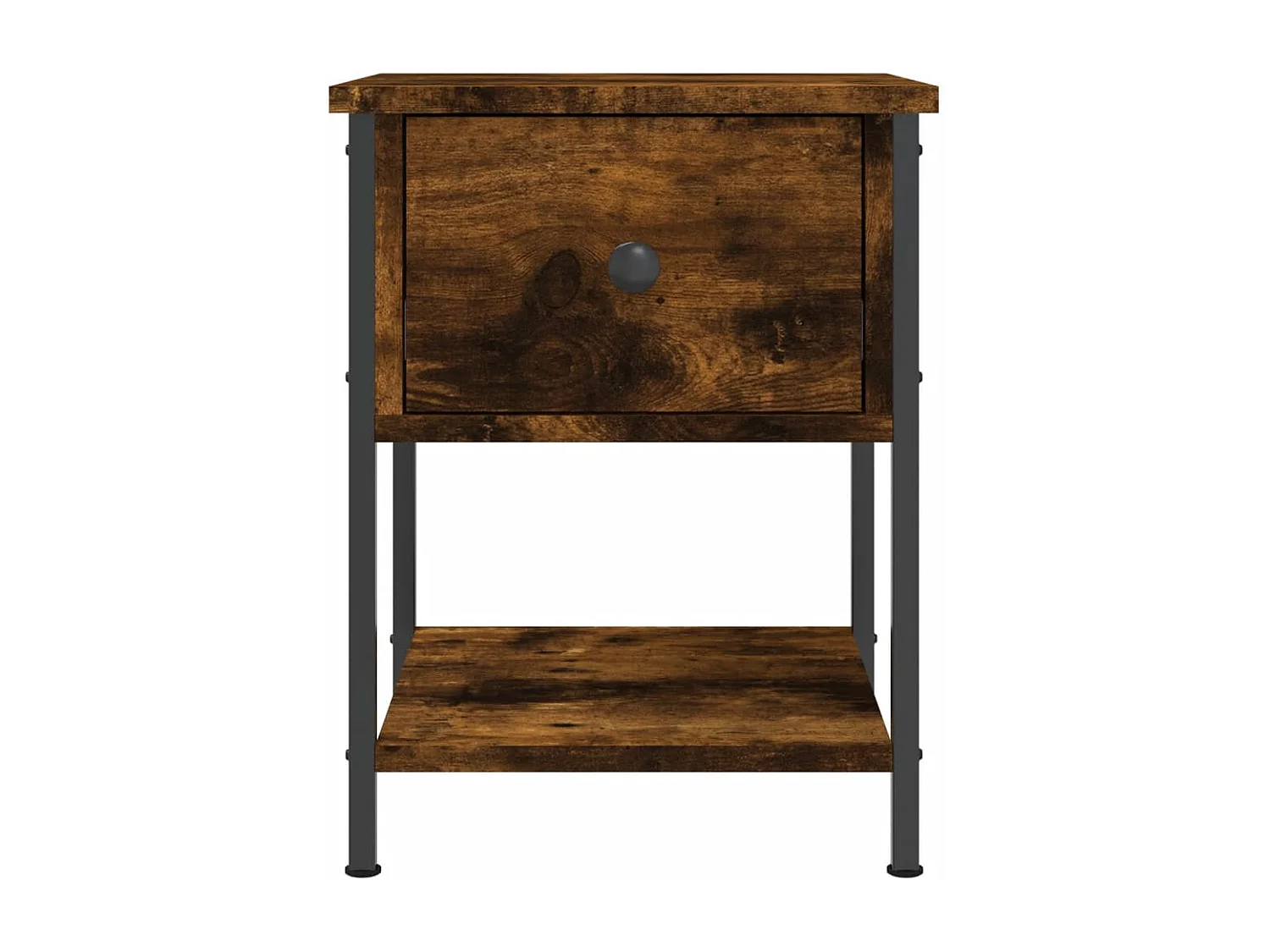 Mesita de noche | Mesilla de noche madera de ingeniería roble ahumado 34x35,5x45cm