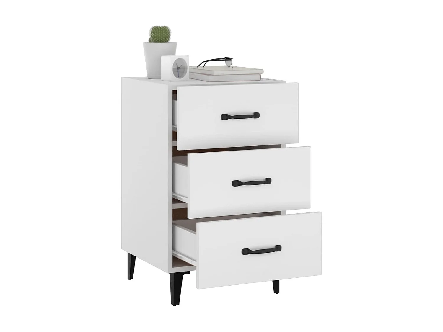 Nachttisch-Beistelltisch Weiß 40x40x66 cm Holzwerkstoff SHL67524