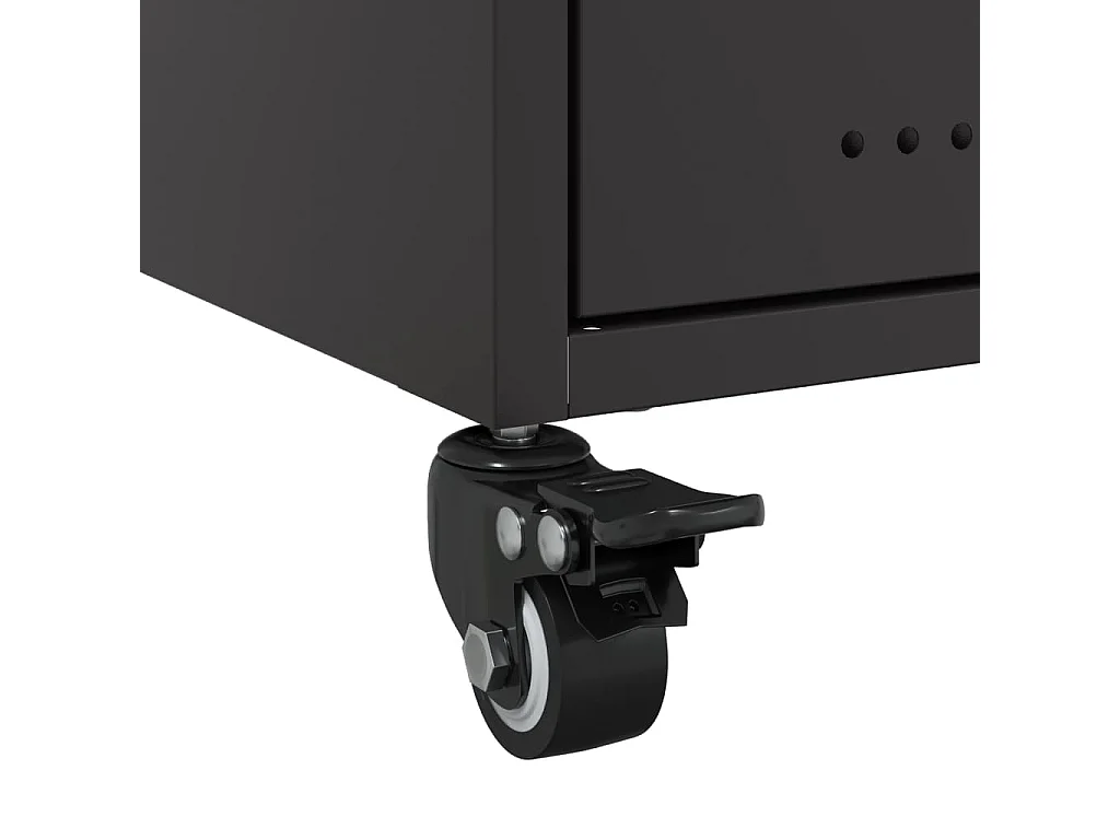 Nachttisch-Beistelltisch-Nachtschrank Schwarz 36x39x43,5 cm Stahl SHL16338