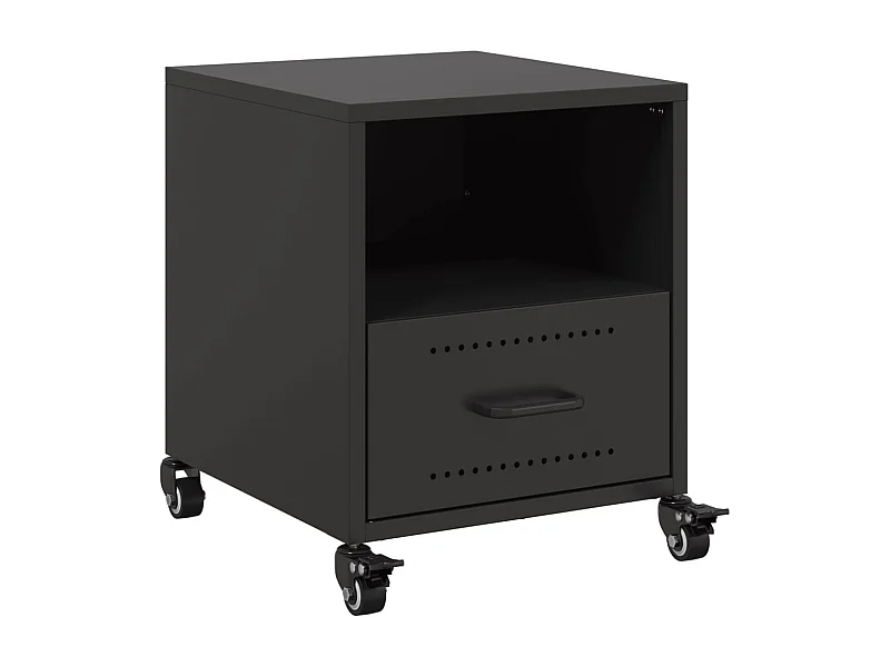 Nachttisch-Beistelltisch-Nachtschrank Schwarz 36x39x43,5 cm Stahl SHL16338