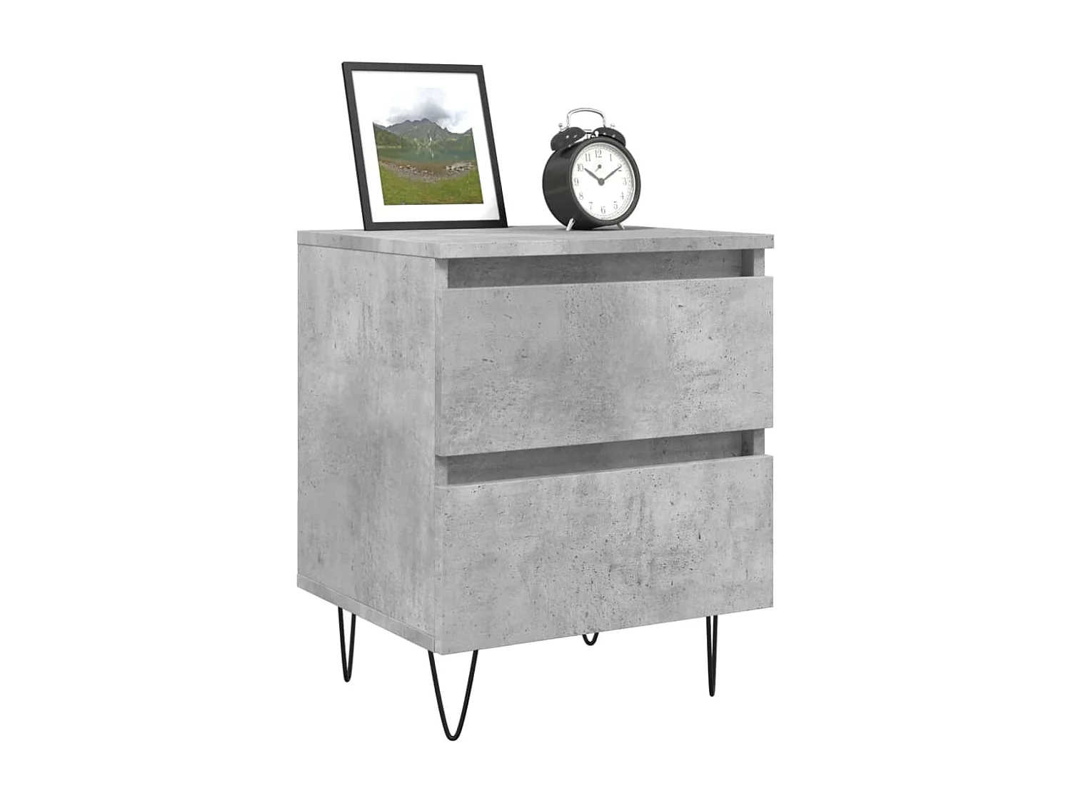 Nachttisch-Beistelltisch Betongrau 40x35x50 cm Holzwerkstoff SHL80222