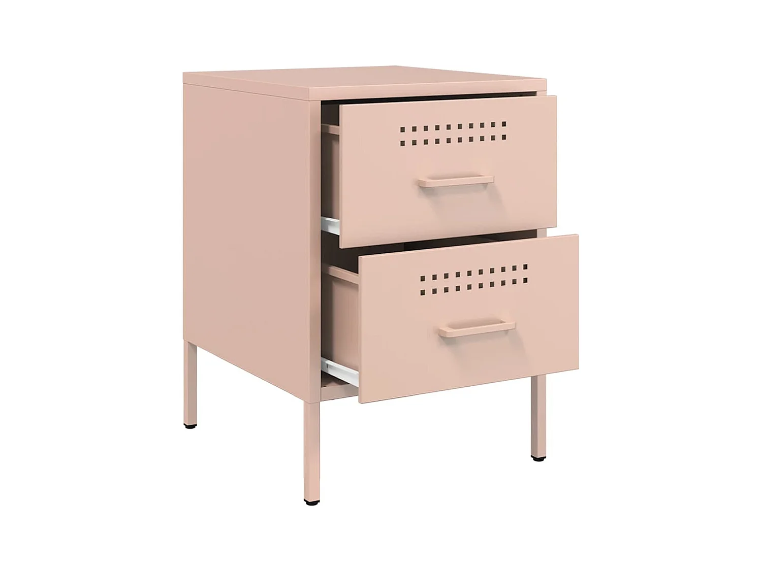 Mesitas de noche | Mesilla de noche 2 unidades acero rosa 36x39x50,5 cm