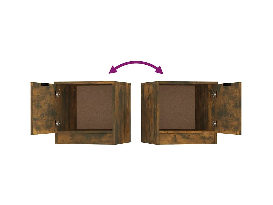 Mesitas de noche | Mesilla de noche 2 unidades color roble ahumado 40x39x40 cm