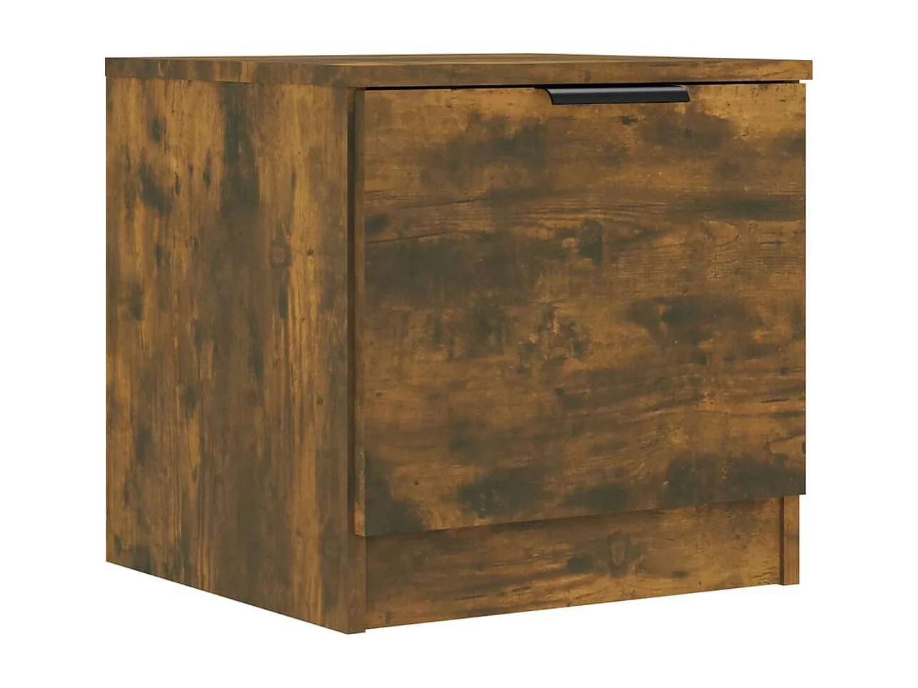 Nachttisch 2er Set-Beistelltisch-Nachttischkommode Räuchereiche 40x39x40 cm SHL90780