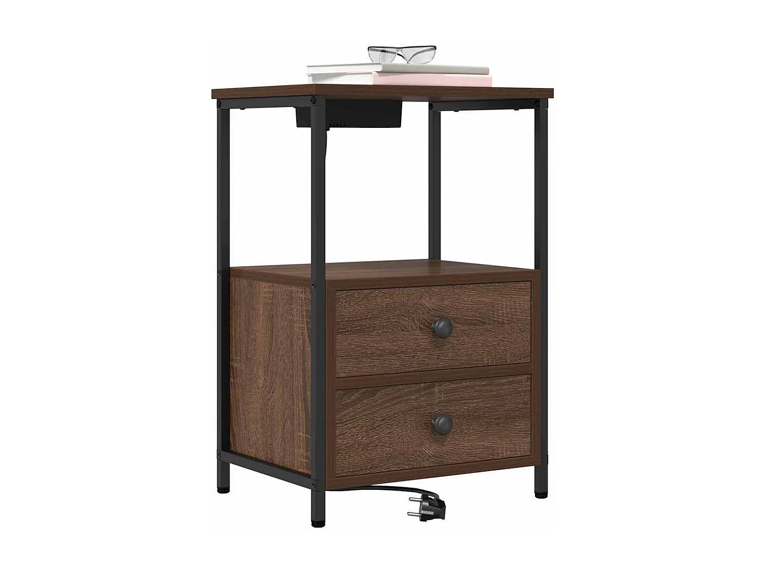 Nachttisch-Beistelltisch Braun Eichen-Optik 40 x 31 x 60 cm Holzwerkstoff SHL93106