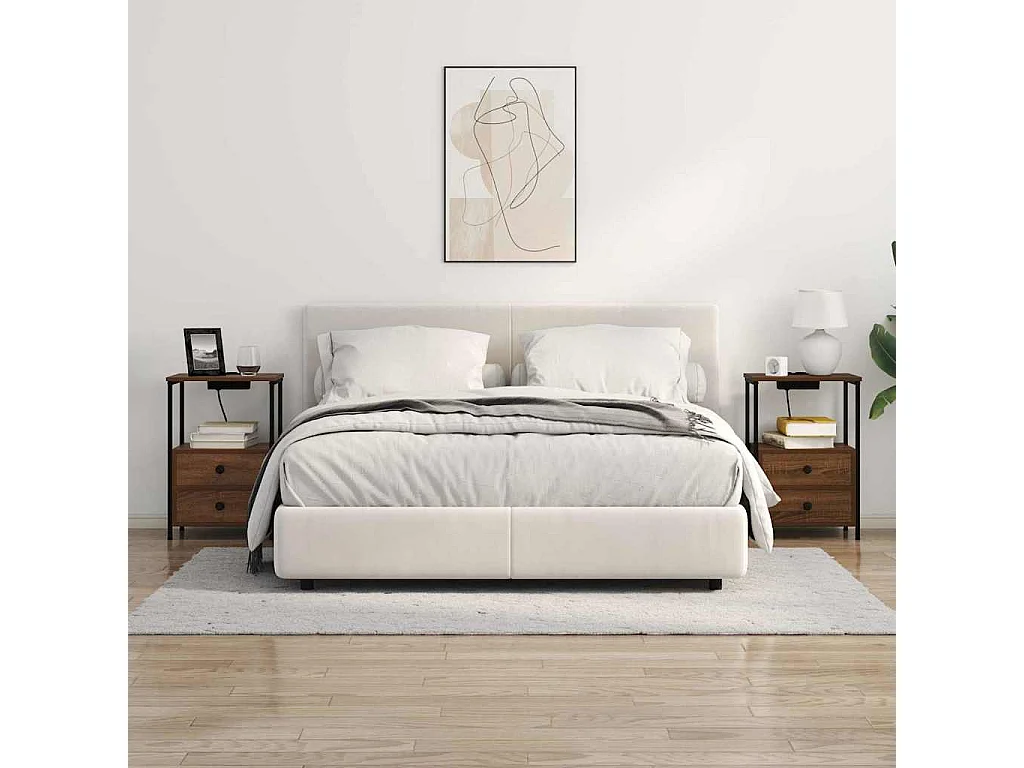 Nachttisch-Beistelltisch Braun Eichen-Optik 40 x 31 x 60 cm Holzwerkstoff SHL93106