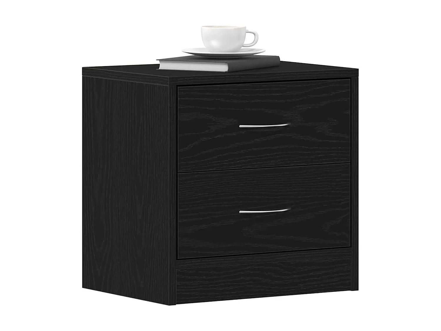 Mesilla de noche | Mesita de noche roble negro 40x30x40 cm madera de ingeniería