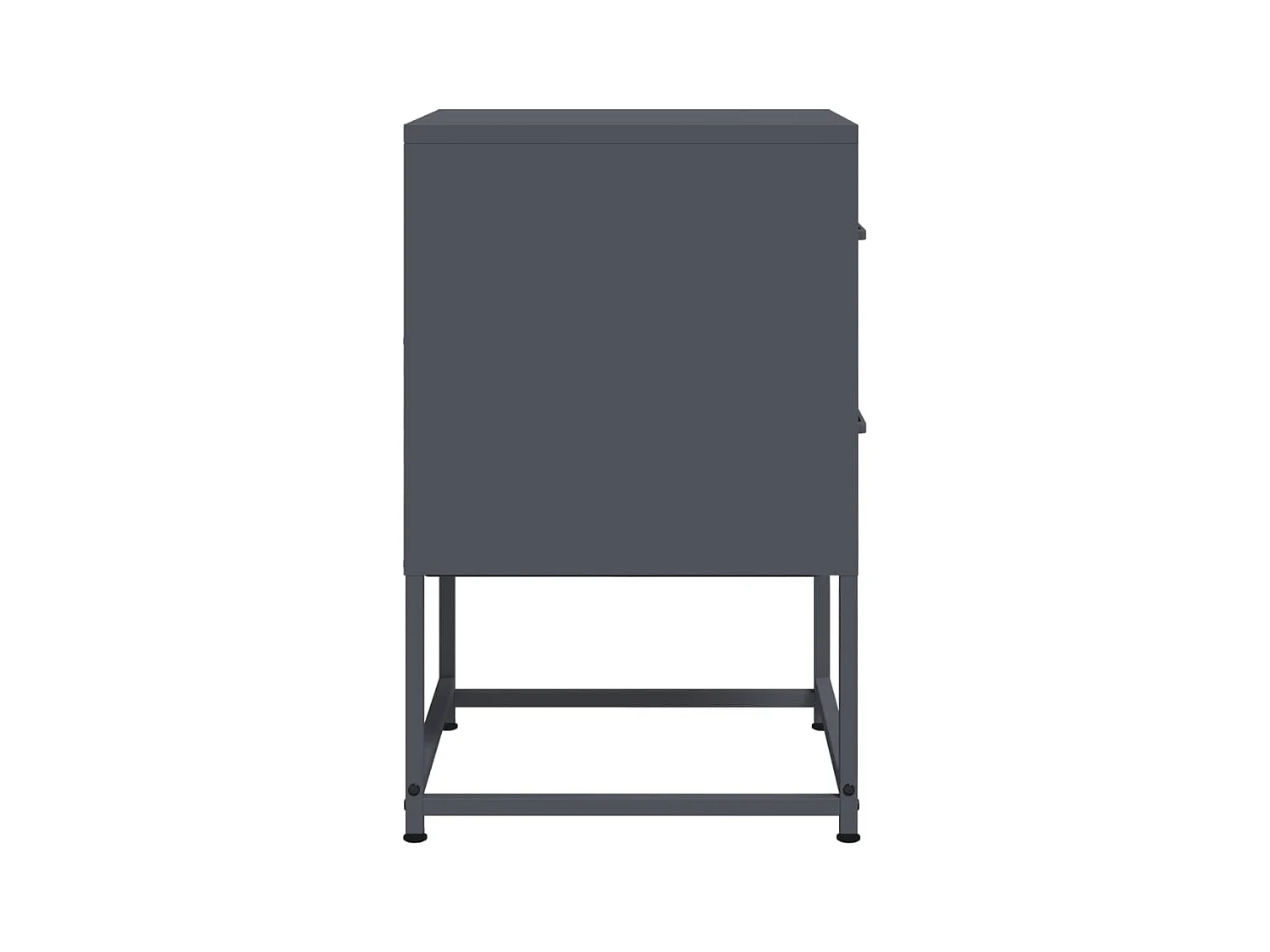 Tables de chevet lot de 2 avec tiroirs anthracite 36x39x60,5 cm acier