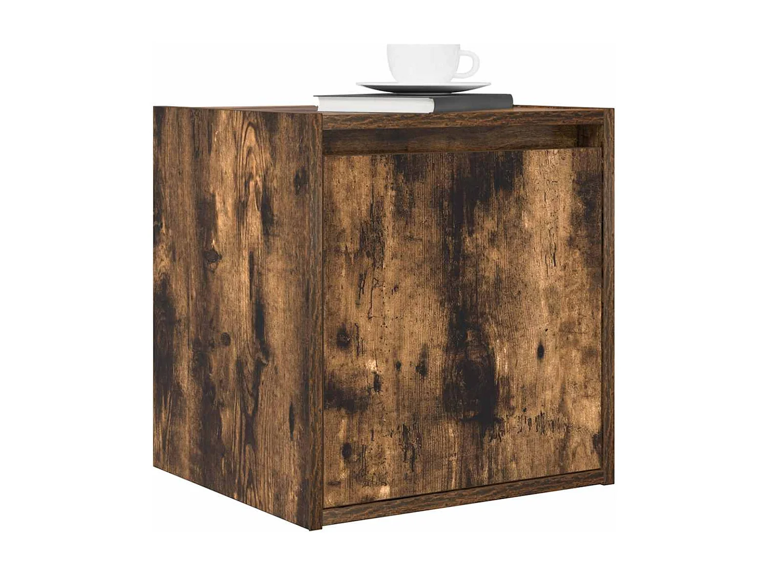 Nachttisch hängend 2er Set | Wand-Nachttische Räuchereiche 38x34x40 cm SHL62399