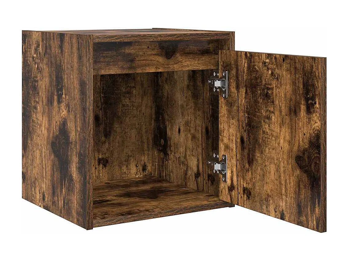 Nachttisch hängend 2er Set | Wand-Nachttische Räuchereiche 38x34x40 cm SHL62399