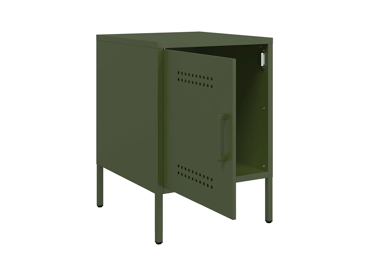 Mesitas de noche | Mesilla de noche 2 unidades acero verde oliva 36x39x50,5 cm