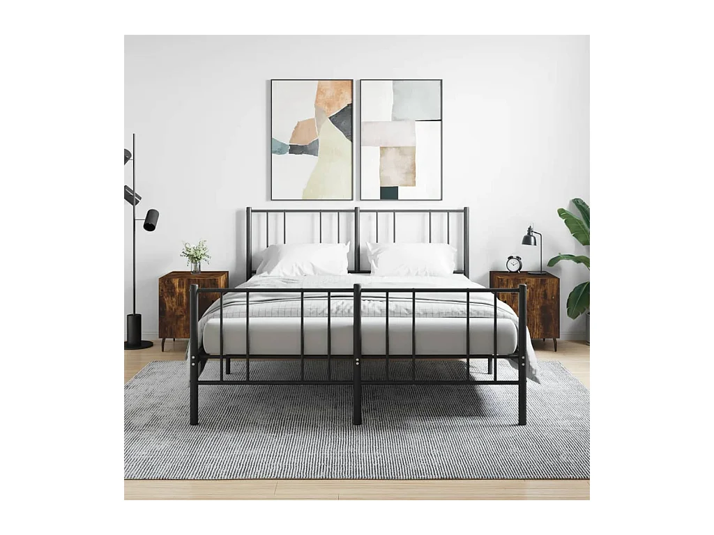 Mesitas de noche | Mesilla de noche 2 uds madera ingeniería roble ahumado 40x40x50 cm