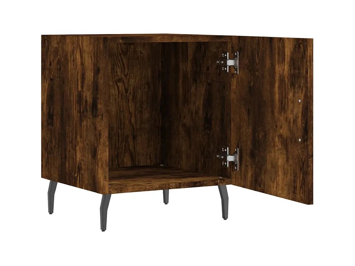 Mesitas de noche | Mesilla de noche 2 uds madera ingeniería roble ahumado 40x40x50 cm