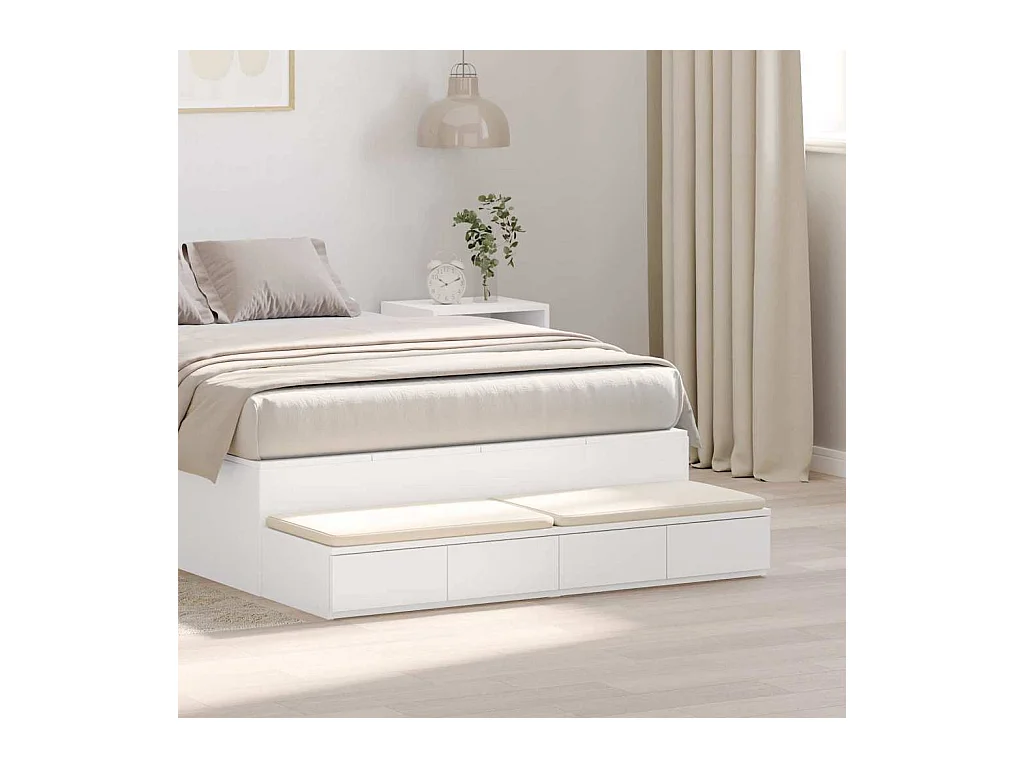 Cajones de cama con cajón Blanco 120x36.5x16.5 cm