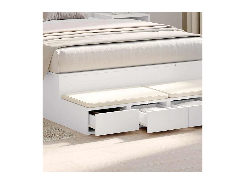 Cajones de cama con cajón Blanco 120x36.5x16.5 cm