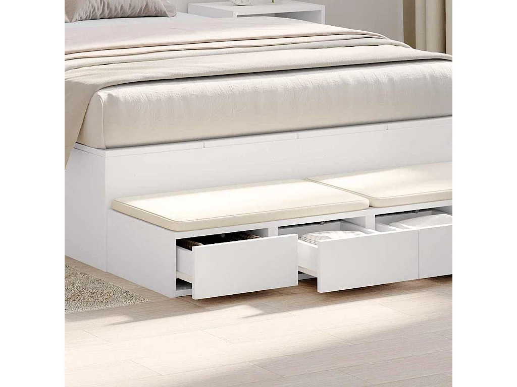 Cajones de cama con cajón Blanco 120x36.5x16.5 cm