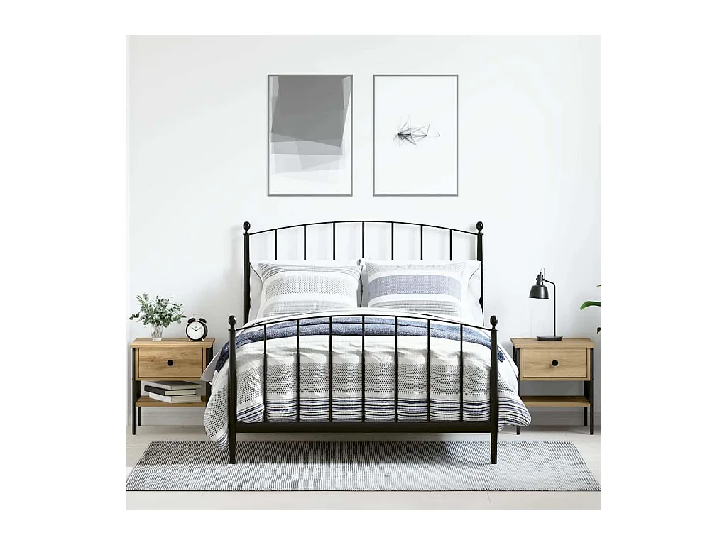 Mesita de Noche | Armario de Noche 2 uds con cajón Roble artisan 40x42x45 cm