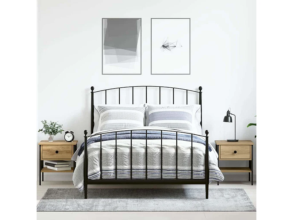 Mesita de Noche | Armario de Noche 2 uds con cajón Roble artisan 40x42x45 cm