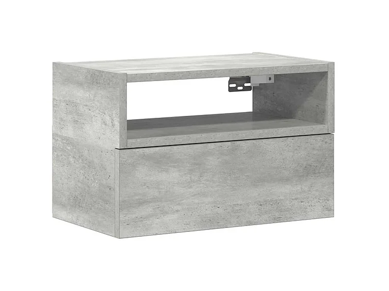 Table de chevet suspendue gris béton 45x26x28,5 cm