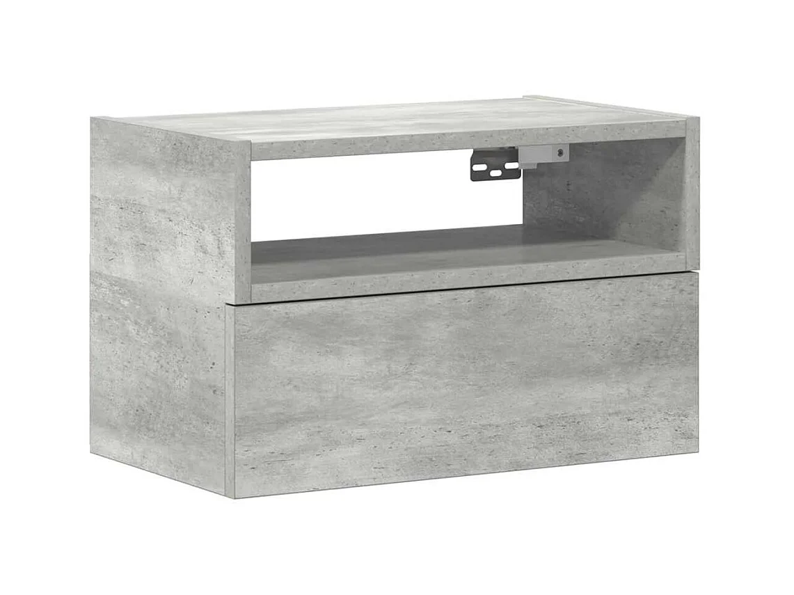 Mesa de cabeceira de parede 45x26x28.5 cm cinzento cimento