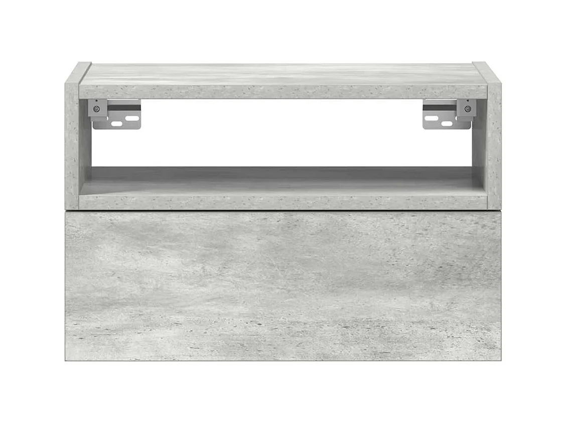 Mesa de cabeceira de parede 45x26x28.5 cm cinzento cimento