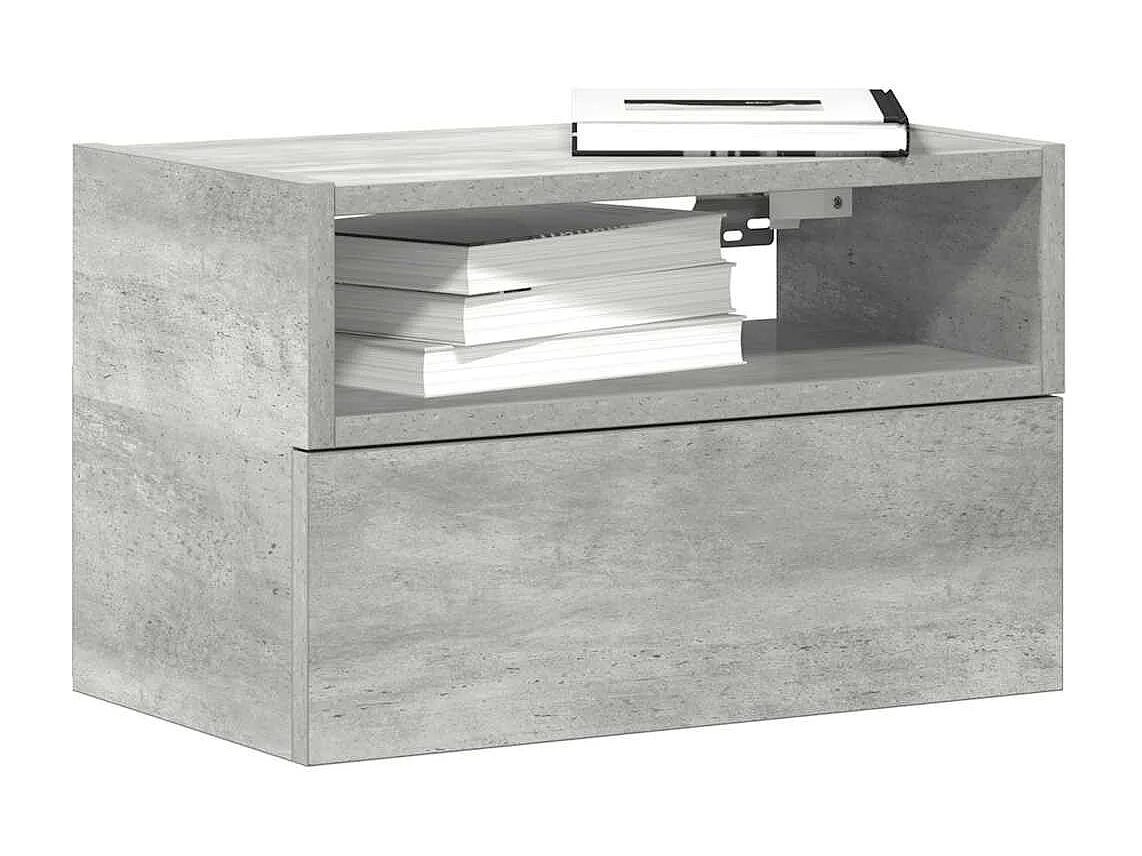 Nachttisch hängend | Wand-Nachttisch Betongrau 45x26x28,5 cm SHL59221