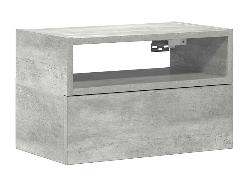 Nachtkastje wandgemonteerd | Zwevend Nachtkastje 45x26x28,5 cm betongrijs