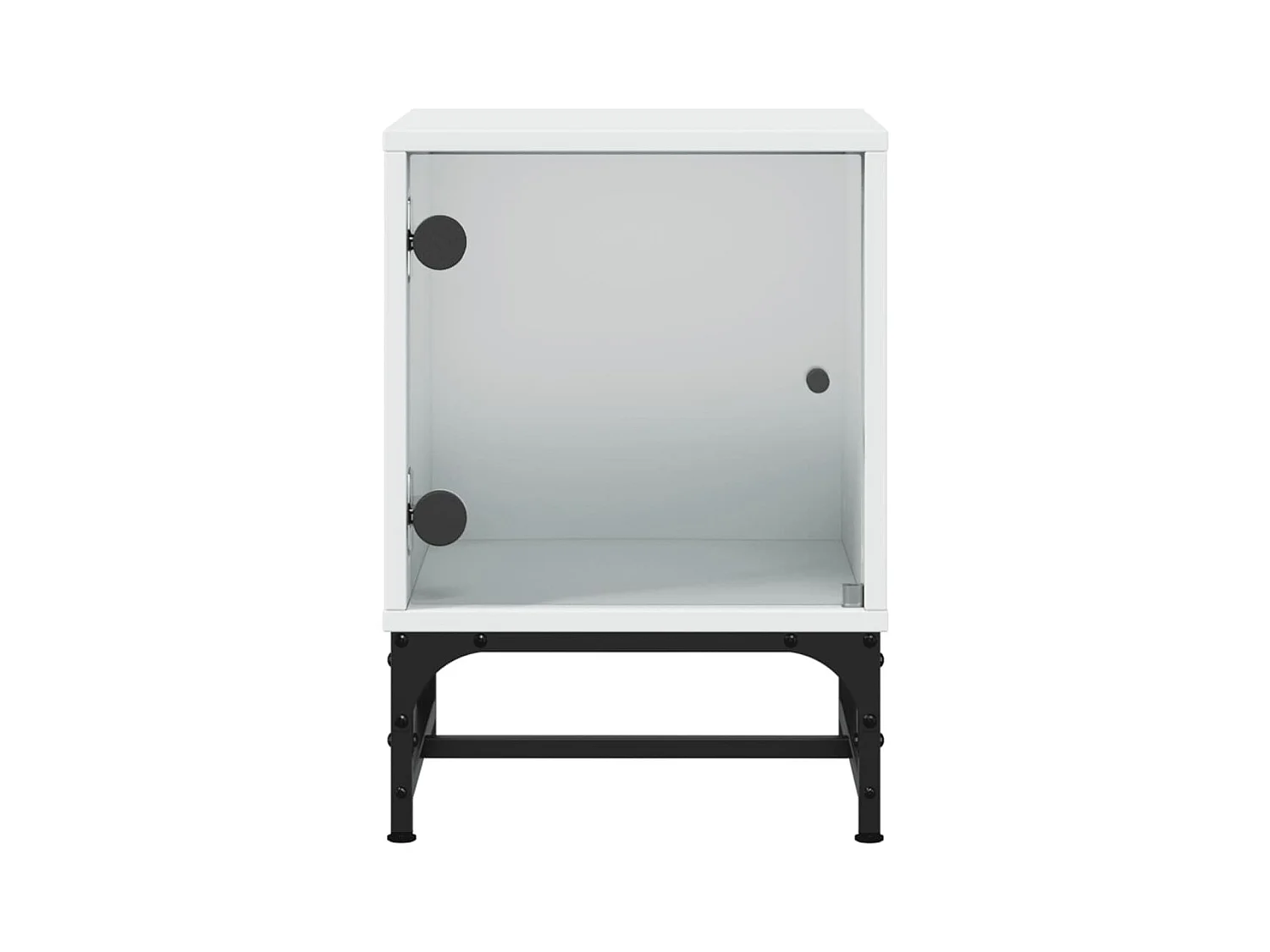 Mesitas de noche | Mesilla de noche con puertas de vidrio 2 uds blanco 35x37x50 cm